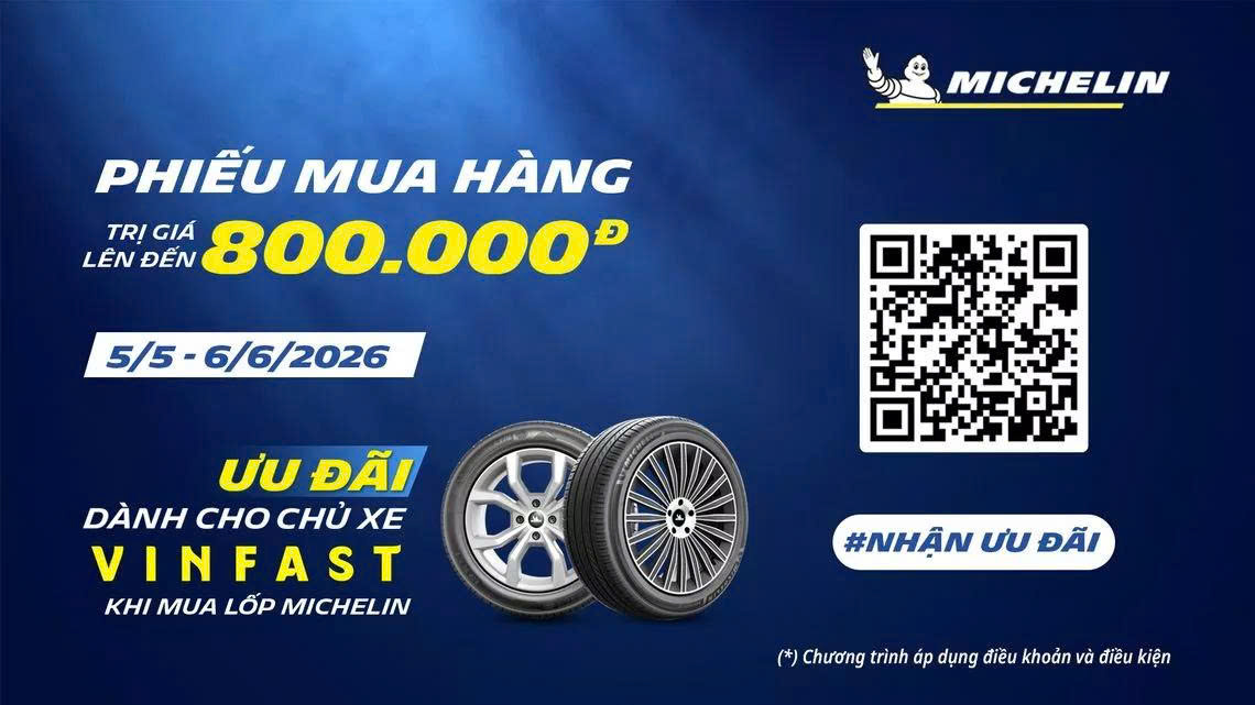 Nhận e-voucher Got-it trị giá đến 800.000 VNĐ khi mua lốp Michelin cho xe VINFAST