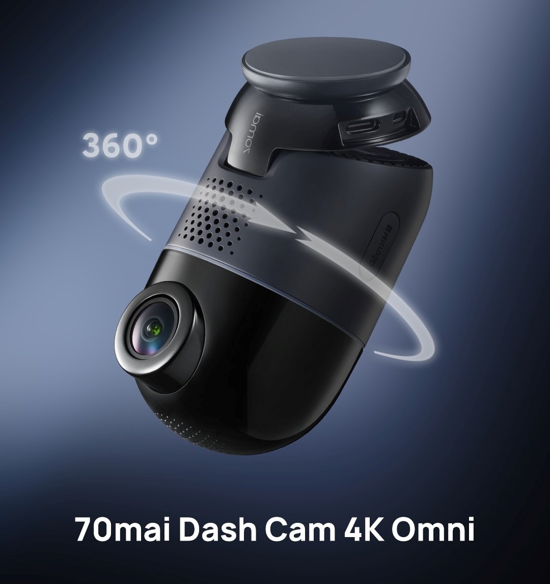 Camera hành trình 70mai Omni X800 4K xoay 360 ghi hình 2 kênh HDR