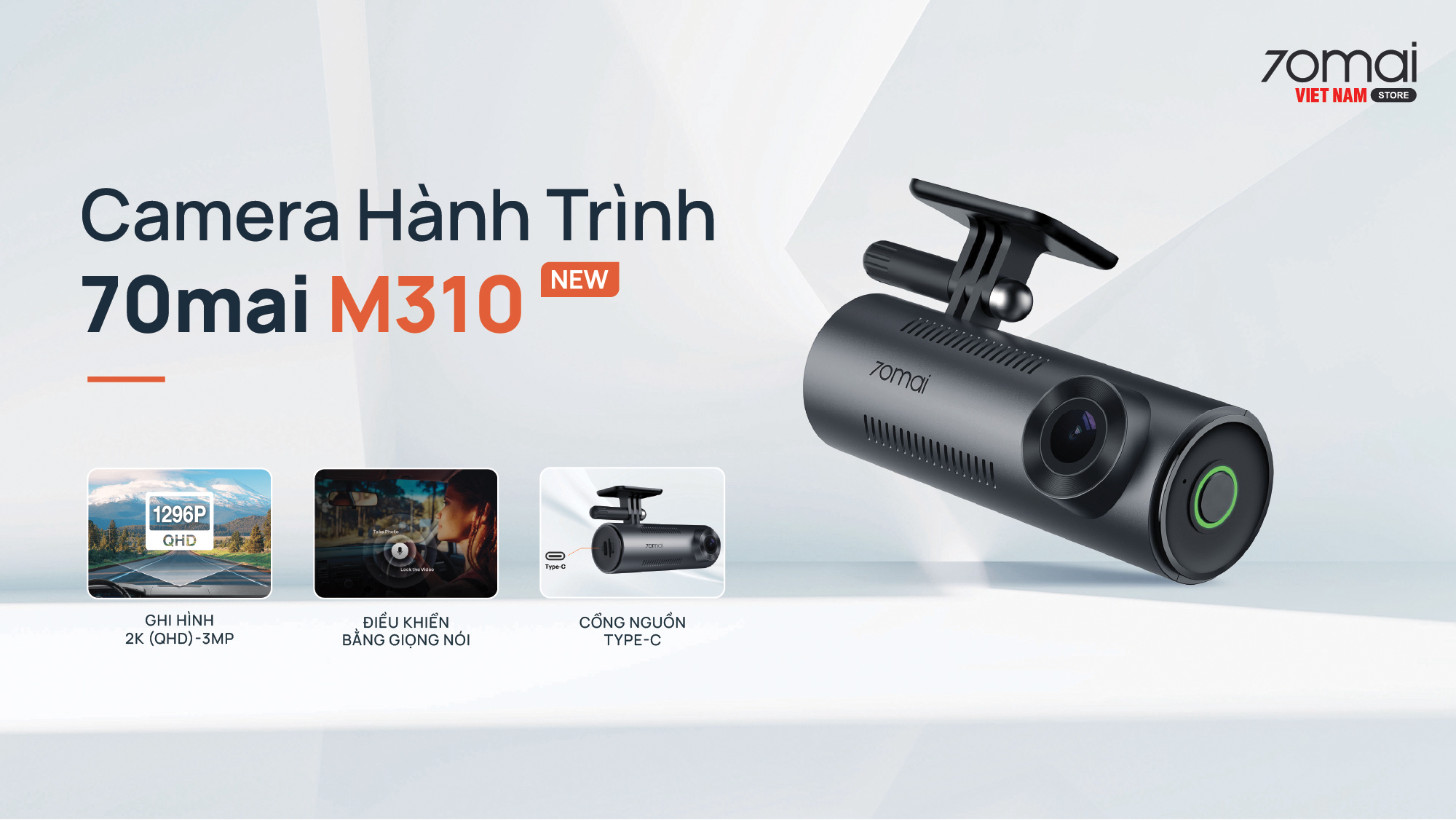Camera hành trình 70mai M310 ghi hình 2K sắc nét giá rẻ