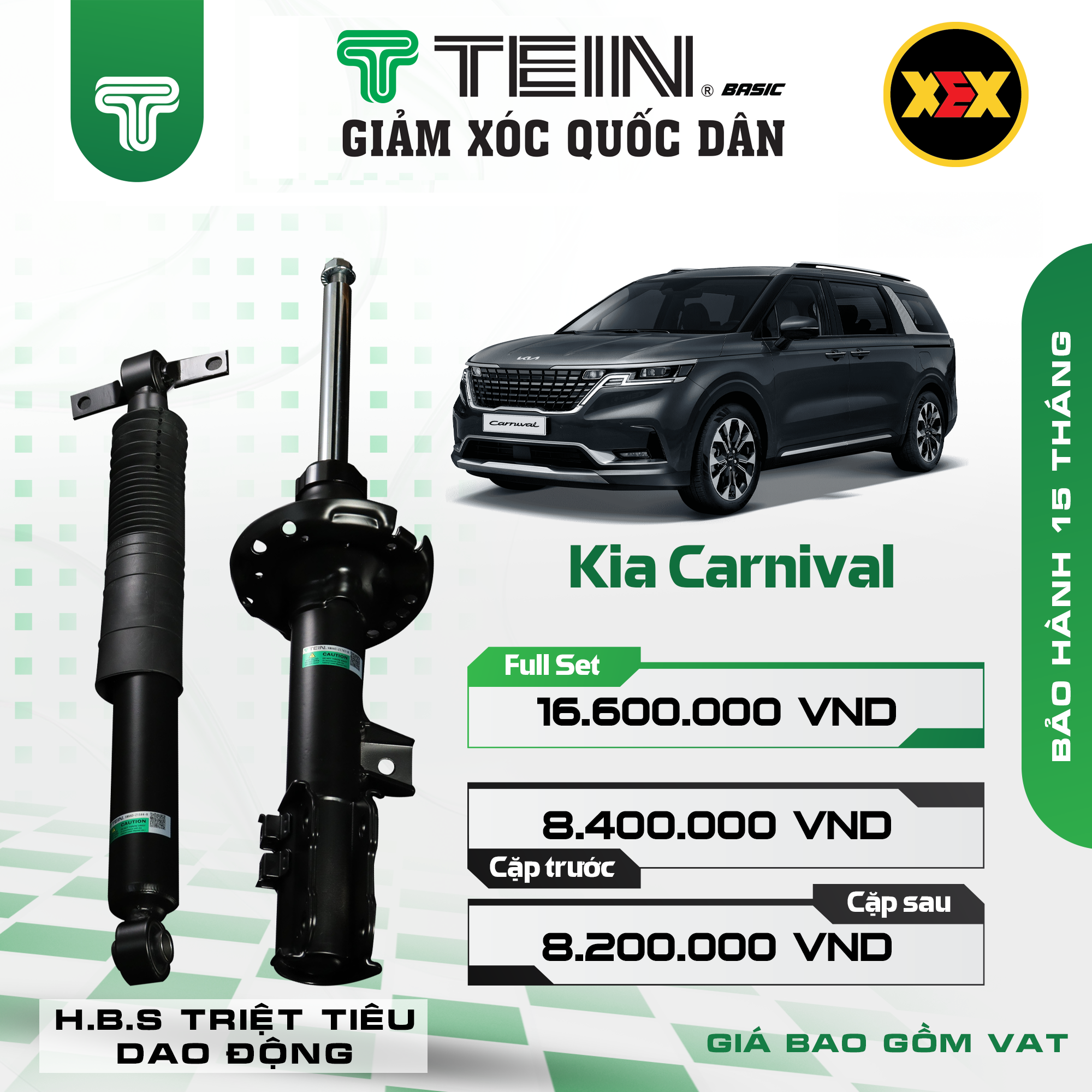 GIẢM XÓC CHO XE KIA CARNIVAL (2022+) TEIN BASIC