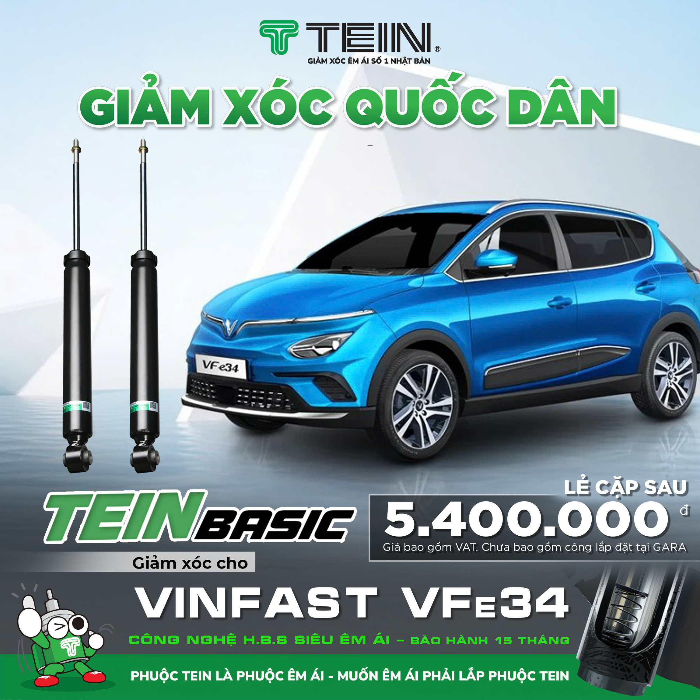 GIẢM XÓC CHO XE VINFAST VFe34 TEIN BASIC