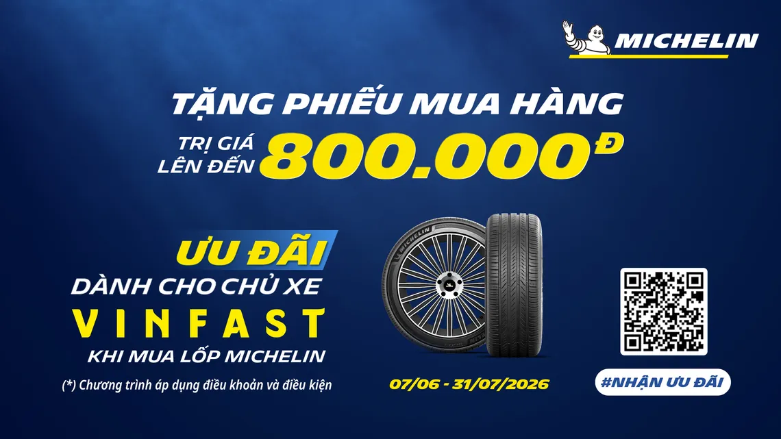 Nhận e-voucher Got-it trị giá đến 800.000 VNĐ khi mua lốp Michelin cho xe VINFAST