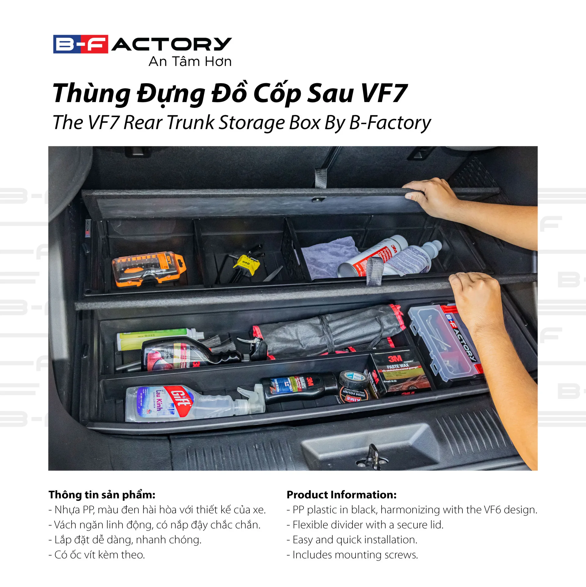 Thùng đựng đồ cốp sau cho xe Vinfast VF7 